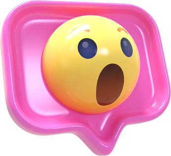 Wow Emoji 3d render